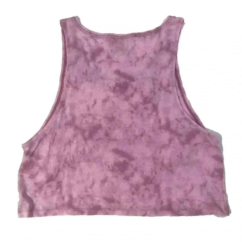 VS PINK Victoria's Secret Purple Tie Dye Cropped Tank Women's Size M - Picture 4 of 5